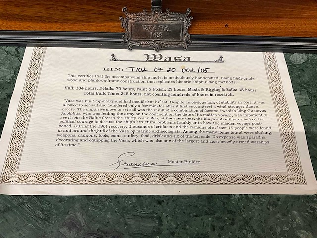 Wasa decoratie schip - afbeelding 4 van  4