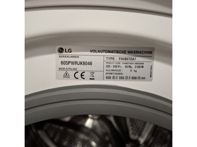 Wasautomaat 8.0 kg, lg a+++, fh4bstda7 - afbeelding 8 van  9