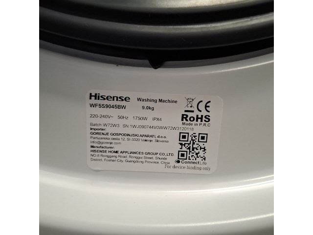 Wasautomaat, hisense 9.0 kg, if960rvs, 2023 - afbeelding 8 van  9