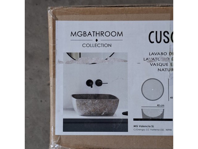 Wasbak + spiegel, mg bathroom, cusco grey - afbeelding 4 van  6