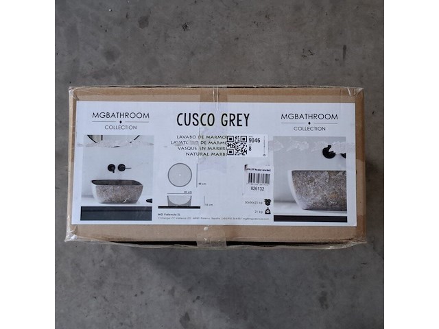Wasbak + spiegel, mg bathroom, cusco grey - afbeelding 5 van  6