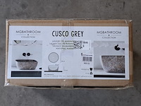 Wasbak + spiegel, mg bathroom, cusco grey - afbeelding 5 van  6