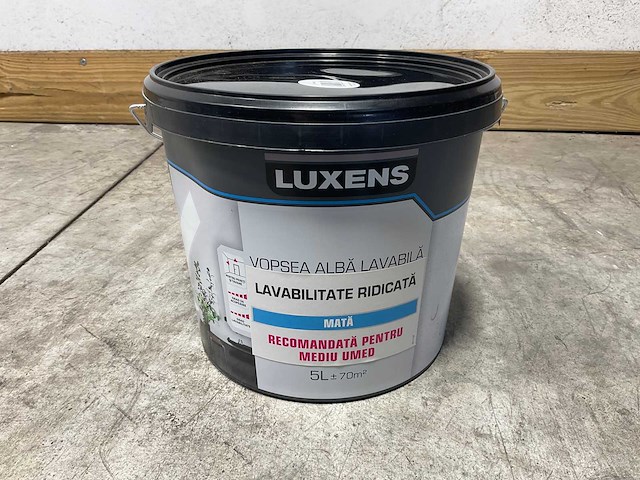 Wasbare matte muur- en plafondverf - 5 liter - wit (85x) - afbeelding 1 van  7