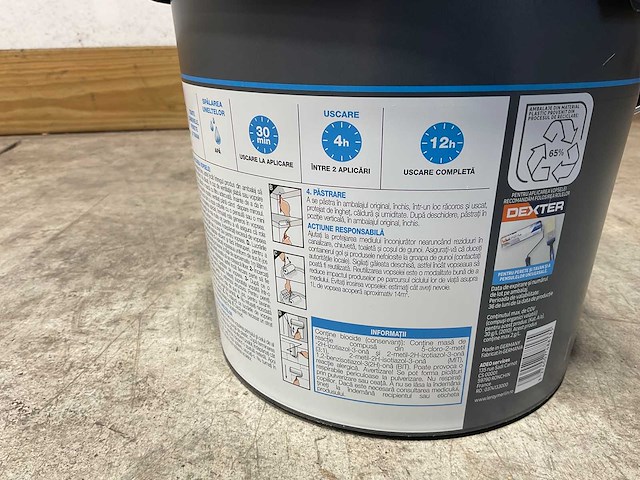 Wasbare matte muur- en plafondverf - 5 liter - wit (85x) - afbeelding 2 van  7