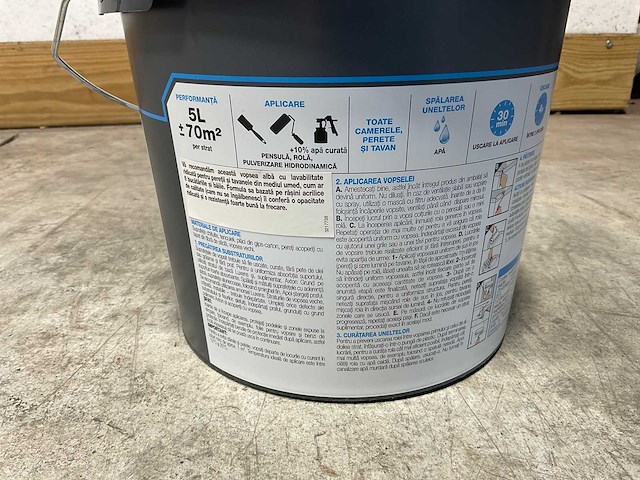 Wasbare matte muur- en plafondverf - 5 liter - wit (85x) - afbeelding 3 van  7