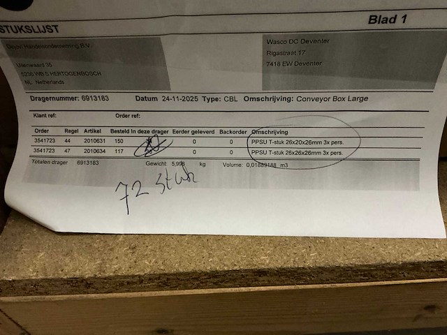 Wasco ppsu t-stuk (116x) - afbeelding 3 van  3