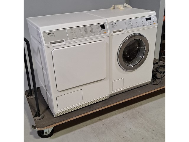 Wasdroger en wasmachine met transportkar, miele, o.a. softcare t8463c - afbeelding 6 van  14