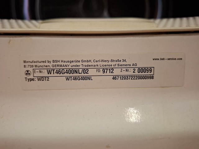 Wasdroger siemens, iq1500 1-8kg - afbeelding 6 van  6