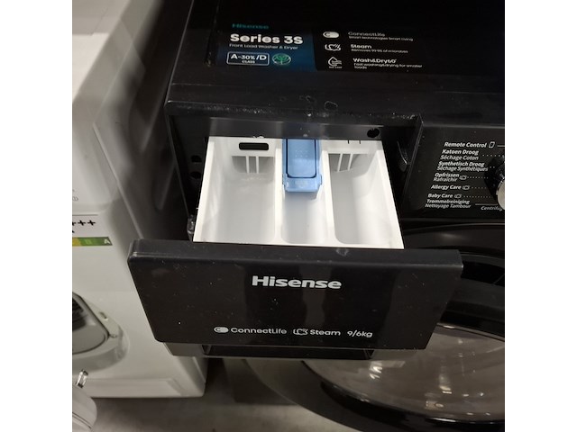 Was/droog combinatie 9.0 kg / 6.0 kg, hisense a+++, wd3s9043bb3, zwart, 2025 - afbeelding 9 van  9
