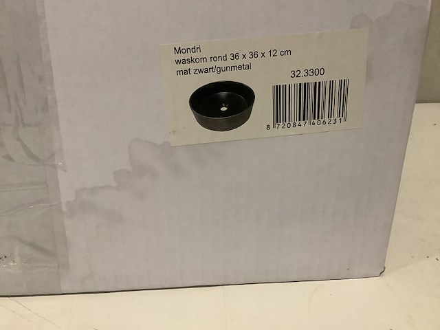 Waskom 36x36x12 cm wb, mondri 32.3300, mat zw/gunmetal - afbeelding 3 van  4