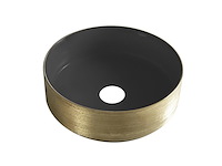 Waskom 36x36x12 cm wb, mondri 32.3301, mat zw/geb. goud - afbeelding 1 van  3