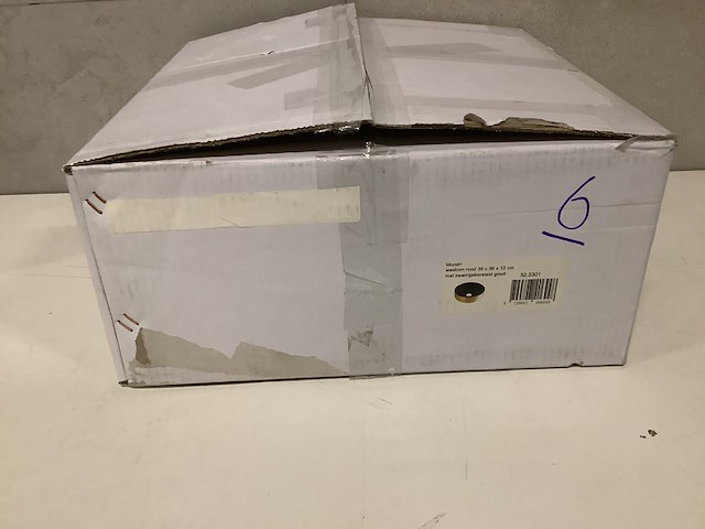 Waskom 36x36x12 cm wb, mondri 32.3301, mat zw/geb. goud - afbeelding 2 van  3