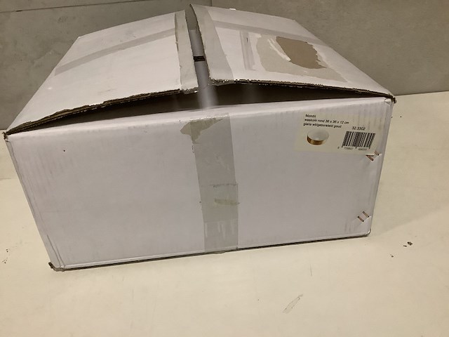 Waskom 36x36x12 cm wb, mondri 32.3302, glans wit/geb. goud - afbeelding 2 van  4