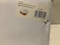 Waskom 36x36x12 cm wb, mondri 32.3302, glans wit/geb. goud - afbeelding 3 van  4