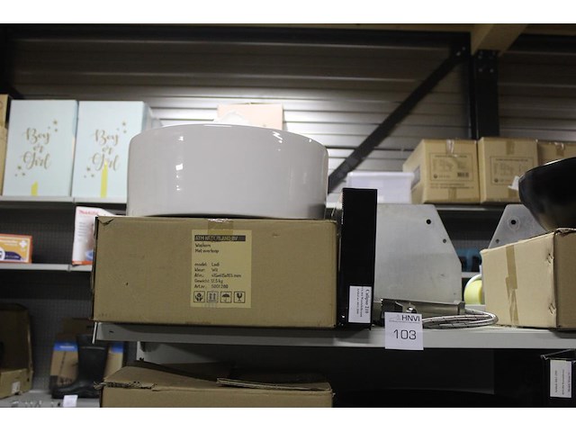 Waskom atm nederland wit type lodi afm. 415 x 415 x 165 mm met wastafelkraan type calipso 210 - afbeelding 1 van  3