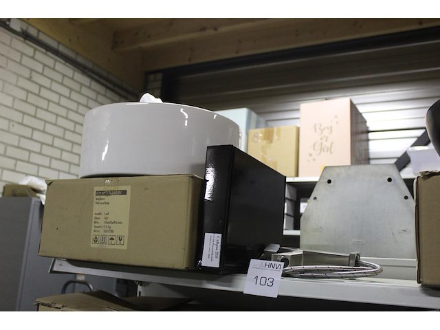 Waskom atm nederland wit type lodi afm. 415 x 415 x 165 mm met wastafelkraan type calipso 210 - afbeelding 2 van  3