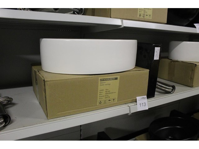 Waskom atm nederland wit type varo afm. 505 x 305 x 140 mm met wastafelkraan type clou 350 - afbeelding 2 van  3