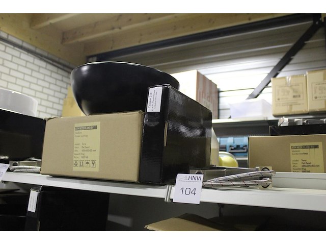 Waskom atm nederland zwart type terra afm. 400 x 400 x 155 mm met wastafelkraan type calipso 210 - afbeelding 2 van  3