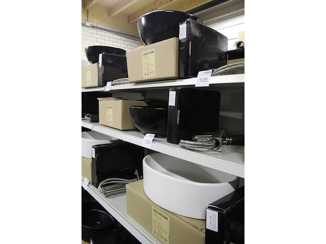 Waskom atm nederland zwart type terra afm. 400 x 400 x 155 mm met wastafelkraan type calipso 210 - afbeelding 2 van  4