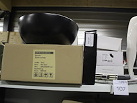 Waskom atm nederland zwart type terra afm. 400 x 400 x 155 mm met wastafelkraan type clou 250 - afbeelding 1 van  3