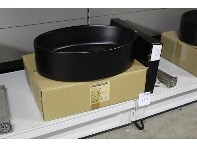 Waskom atm nederland zwart type varo afm. 505 x 305 x 140 mm met wastafelkraan type clou 255 - afbeelding 2 van  4