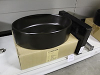 Waskom atm nederland zwart type varo afm. 505 x 305 x 140 mm met wastafelkraan type clou 255 - afbeelding 2 van  4