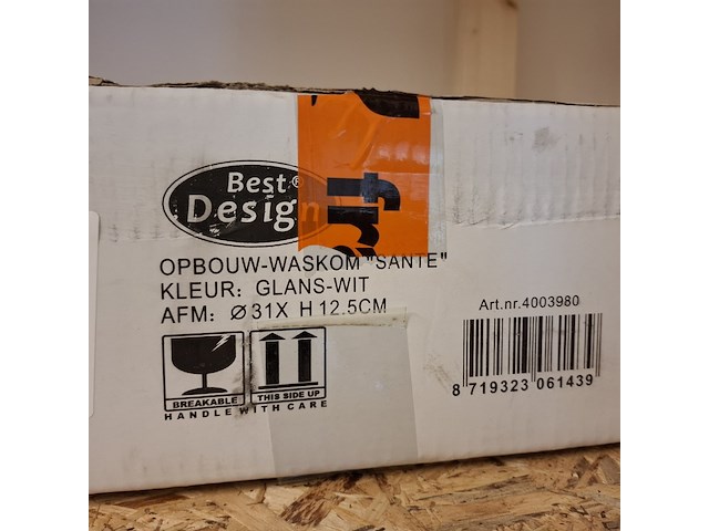 Waskom best design, sante, glans wit - afbeelding 5 van  5