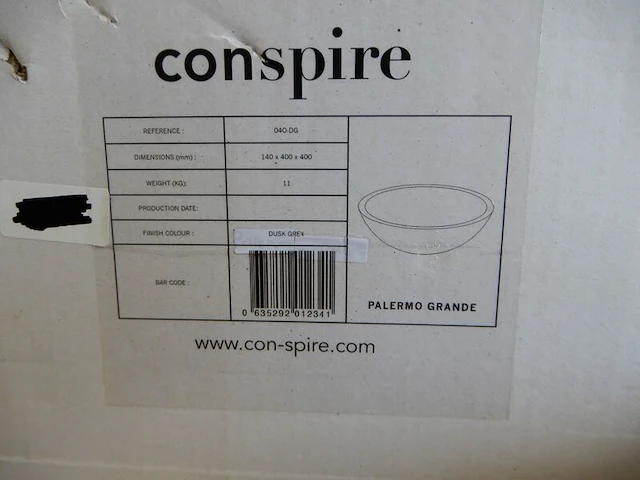 Waskom, conspire, palermo grande, antraciet/bruin, 40x40x14cm - afbeelding 4 van  4