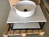 Waskom met plateau om op te hangen, wit - afbeelding 1 van  3