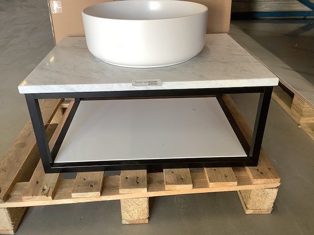 Waskom met plateau om op te hangen, wit - afbeelding 2 van  3