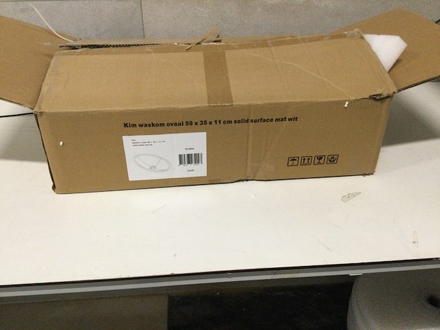 Waskom ovaal 59x35x11 cm wb, kim 36.4041, wit, bouwjaar zonder kraan - afbeelding 2 van  7