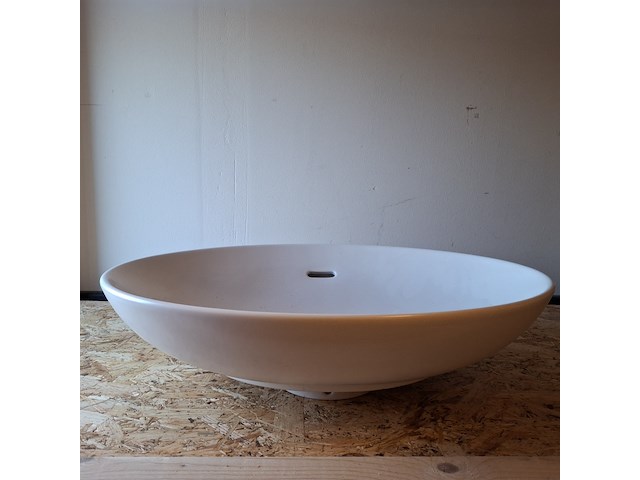 Waskom ovaal, mat wit - afbeelding 1 van  4
