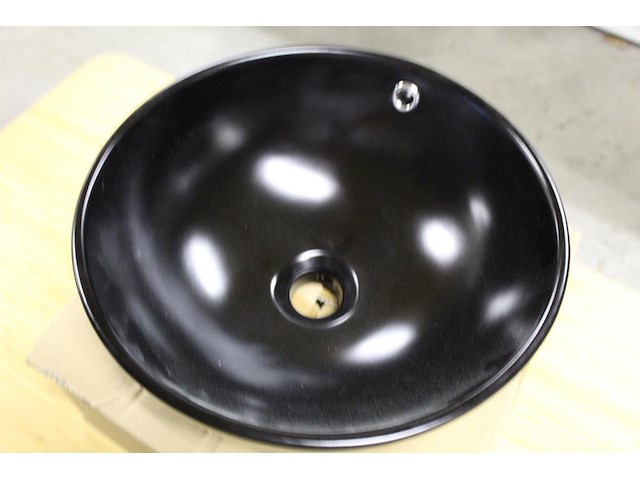 Waskom terra mat zwart. afmeting 400 x 400 x 155 mm. gewicht 8 kg. - afbeelding 2 van  3