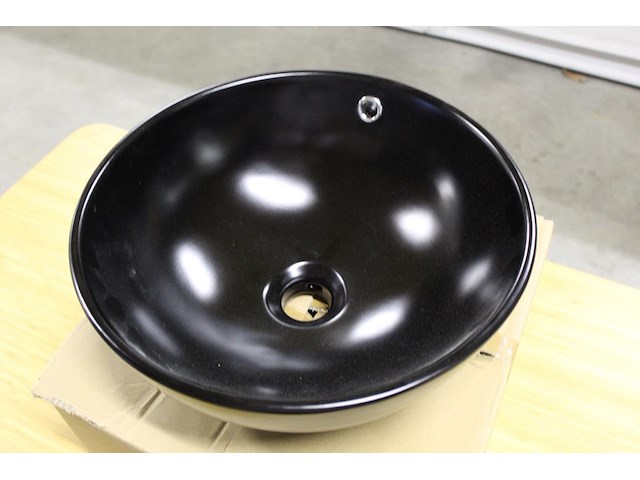 Waskom terra mat zwart. afmeting 400 x 400 x 155 mm. gewicht 8 kg. - afbeelding 2 van  3