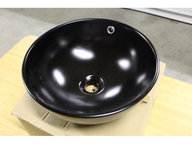 Waskom terra mat zwart. afmeting 400 x 400 x 155 mm. gewicht 8 kg. - afbeelding 2 van  3