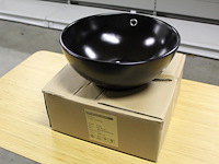 Waskom terra mat zwart. afmeting 400 x 400 x 155 mm. gewicht 8 kg.