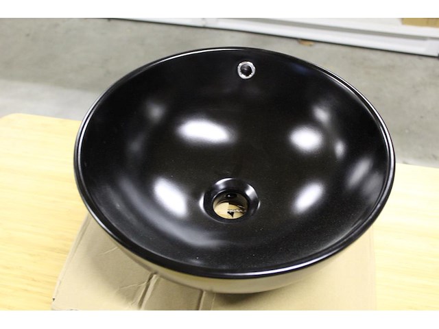 Waskom terra mat zwart. afmeting 400 x 400 x 155 mm. gewicht 8 kg. - afbeelding 2 van  3