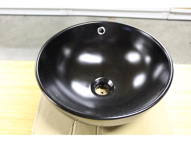 Waskom terra mat zwart. afmeting 400 x 400 x 155 mm. gewicht 8 kg. - afbeelding 2 van  3