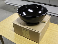 Waskom terra mat zwart. afmeting 400 x 400 x 155 mm. gewicht 8 kg.