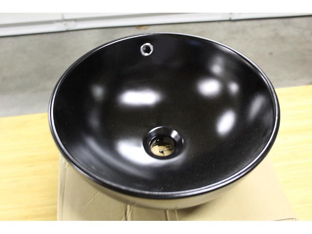 Waskom terra mat zwart. afmeting 400 x 400 x 155 mm. gewicht 8 kg. - afbeelding 2 van  3