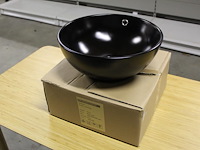 Waskom terra mat zwart. afmeting 400 x 400 x 155 mm. gewicht 8 kg.