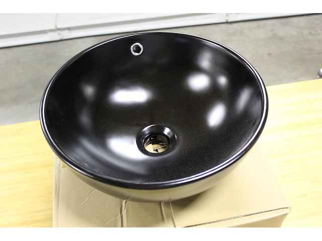 Waskom terra mat zwart. afmeting 400 x 400 x 155 mm. gewicht 8 kg. - afbeelding 2 van  3