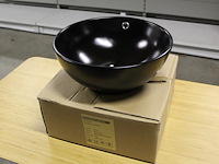 Waskom terra mat zwart. afmeting 400 x 400 x 155 mm. gewicht 8 kg.