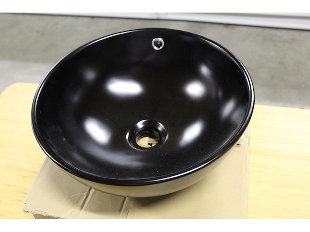 Waskom terra mat zwart. afmeting 400 x 400 x 155 mm. gewicht 8 kg. - afbeelding 2 van  3