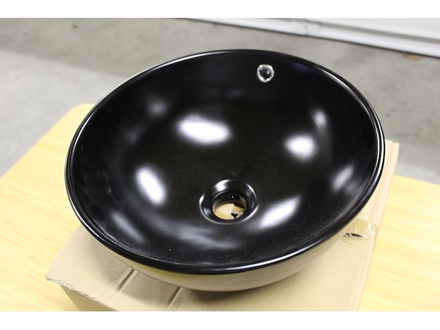 Waskom terra mat zwart. afmeting 400 x 400 x 155 mm. gewicht 8 kg. - afbeelding 2 van  3