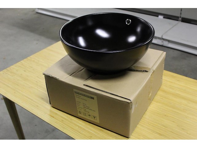 Waskom terra mat zwart. afmeting 400 x 400 x 155 mm. gewicht 8 kg. - afbeelding 1 van  3