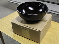 Waskom terra mat zwart. afmeting 400 x 400 x 155 mm. gewicht 8 kg.