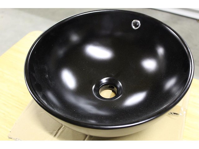 Waskom terra mat zwart. afmeting 400 x 400 x 155 mm. gewicht 8 kg. - afbeelding 2 van  3