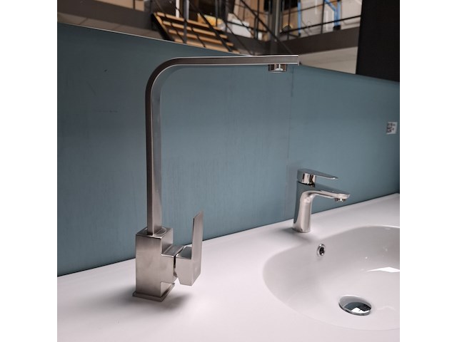 Waskomkraan, hoog model, rvs geborsteld - afbeelding 2 van  6