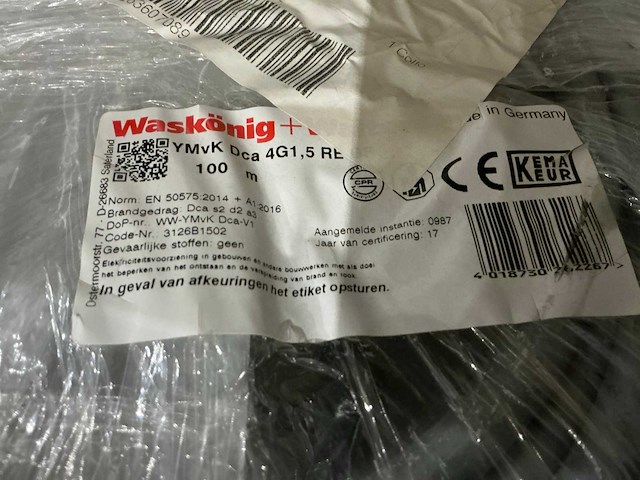 Waskonig+walter onaangebroken ymvk kabel - afbeelding 4 van  4